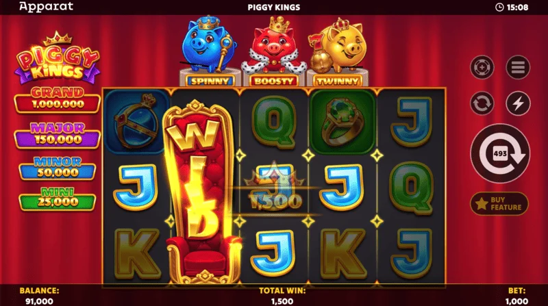 Piggy Kings - Booster Coins de tres colores en el campo